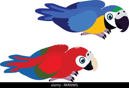 Vektor cartoon Animal clipart ara Papageien, Aras Stock Vektor