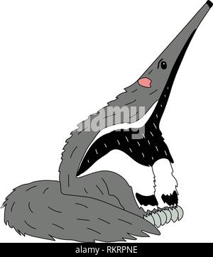 Vektor cartoon Tier clip art cute Ameisenbär Stock Vektor