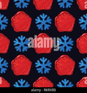 vector cartoon seamless pattern Winter clip art Stock Vektor