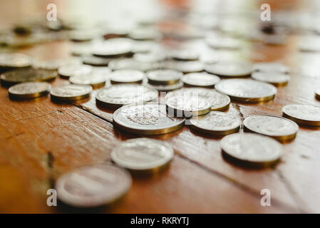Alte spanische Peseten Münzen Stockfoto