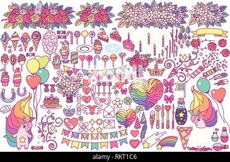 Vektor grosse Feier Objekte für Kinder eingestellt Stock Vektor