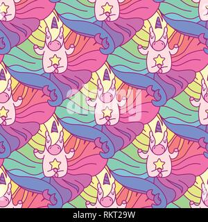 Vektor rainbow Unicorn nahtlose Muster Wall Art Stock Vektor