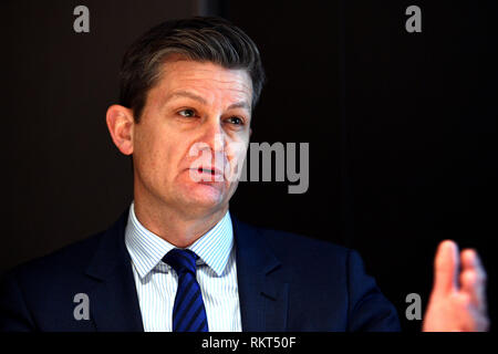 Chief regulatorischen Offizier der British Horseracing Behörde Brent Dunshea während der BHA Pressekonferenz im Pullman Hotel St Pancras, London. Stockfoto