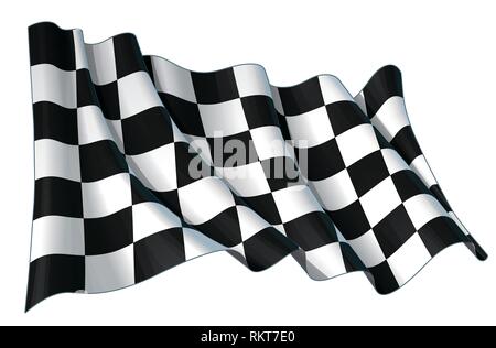 Vector Illustration eines Autorennen winken Finish checker Flag. Alle element ordentlich auf gut definierten Schichten und Gruppen. Einfache Farben zu bearbeiten Über Global Stock Vektor