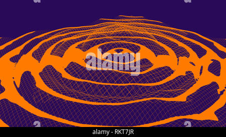Gravitationswellen abstrakte Duplex 3D-Darstellung Stockfoto