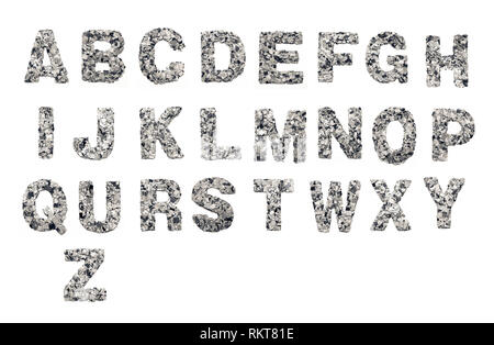 Ein Alphabet aus Zeitung Konfetti gemacht Stockfoto