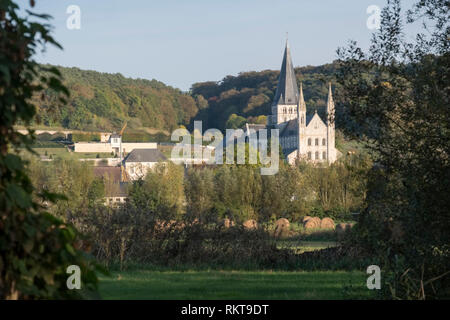 Saint-Georges-de-Boscherville Abtei in Saint-Martin-de-Boscherville, einer Stadt, die zu den regionalen Naturpark "Parc Naturel Regional de Boucle Stockfoto