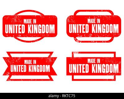 In Großbritannien hergestellt - grunge Vektor Stempel isoliert. Stock Vektor