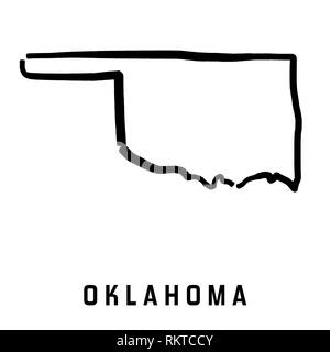Oklahoma einfaches Logo. Zustand Karte outline-glatten vereinfachte US-form Karte Vektor. Stock Vektor