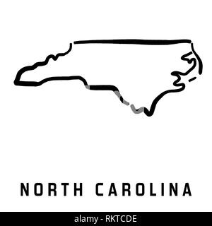 North Carolina einfaches Logo. Zustand Karte outline-glatten vereinfachte US-form Karte Vektor. Stock Vektor