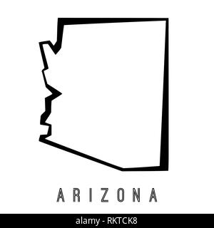 Arizona map outline-US-Form scharfe polygonalen geometrischen Stil Vektor. Stock Vektor