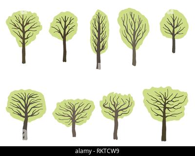 Vektor Baum - grüne Bäume Abbildung. Stock Vektor