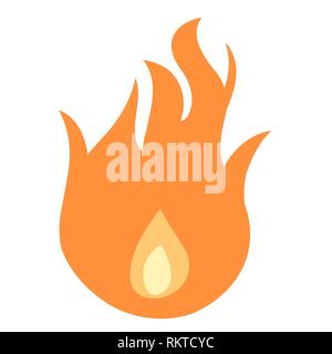 Einfache Flamme icon-Vektor Brand illustration Design Element. Stock Vektor
