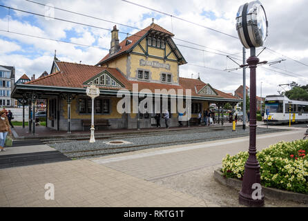 Belgien, De Haan, Kusttram - Belgien, De Haan, die Küstenstraßenbahn Stockfoto