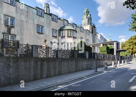 Das Palais Stoclet ist eine von 1905 bis 1911 im Stil der Wiener Secession erbaute Villa in Woluwe-Saint-Pierre in der Region Brüssel-Hauptstadt. Arch Stockfoto