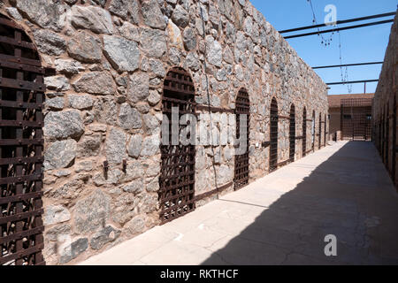 Yuma Territorial Prison State Historic Park in Yuma, Arizona, Vereinigte Staaten von Amerika. Uns Historisches Museum von Arizona State Parks betrieben. Blick auf Stockfoto