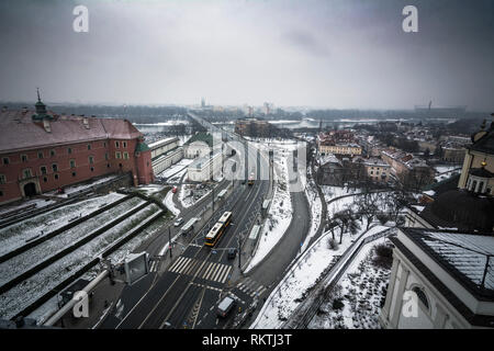 Blick über Warschau mit Blick auf die Weichsel Stockfoto