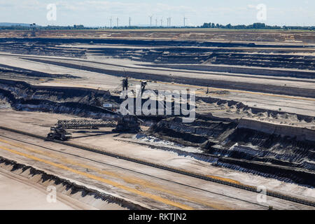 Juechen, Nordrhein-Westfalen, Deutschland - RWE Braunkohle Garzweiler. Juechen,, 92660 - RWE Braunkohletagebau Gar Stockfoto