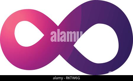 Unendlichkeitszeichen Farbverlauf. Zeichen acht bunten Farbverlauf Symbol. Vector Illustration auf weißen isoliert. Stock Vektor