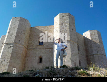 Italien Puglia perfekt achteckige geometrische Castel del Monte Apulien XIII Jahrhundert 2018 Stockfoto