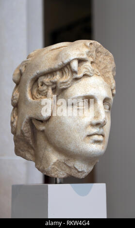 Alexander der Große als junge Herakles. Das Tragen der Kopfhaut von Löwen als Helm. Griechische, Hellenistische, 4th-3rd BCE. Met. NY, USA. Stockfoto