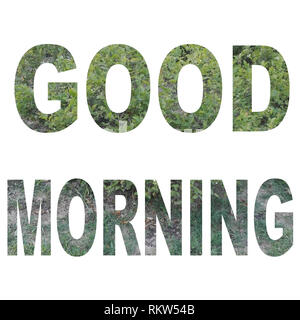 Guten Morgen Wünsche und Grüße Stockfoto