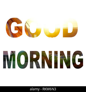 Guten Morgen Wünsche und Grüße Stockfoto
