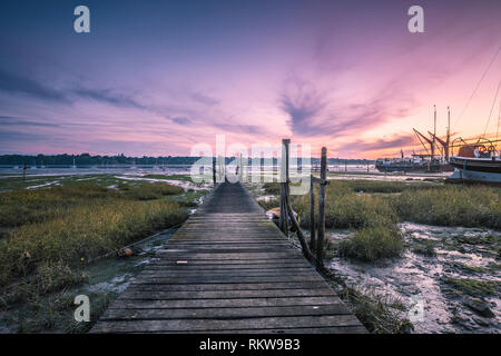 Dämmerung am Pin Mill. Stockfoto