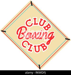 Farbe vintage Boxing Club Emblem. Boxing ähnliche Designelemente für Drucke, Logos, Plakaten. Vector vintage Abbildung. Stock Vektor