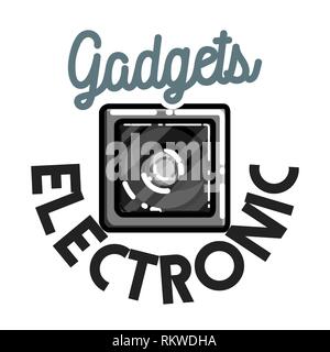 Farbe vintage elektronische Gadgets Emblem. Vector Illustration, EPS 10. Stock Vektor