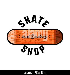 Farbe vintage Skate shop Emblem. Vector Illustration, EPS 10. Stock Vektor