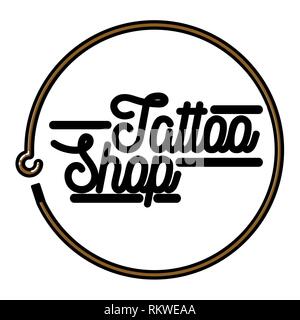 Farbe vintage Tattoo Shop Emblem. Vector Illustration, EPS 10. Stock Vektor