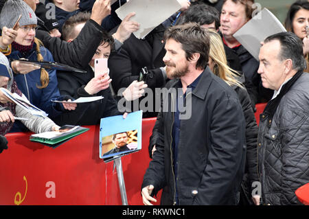 Christian Bale ankommen für die 'Vice' Pressekonferenz auf der 69. Internationalen Filmfestspiele Berlin/Berlinale 2019 im Hotel Grand Hyatt am Februar in Berlin, Deutschland. | Verwendung weltweit Stockfoto