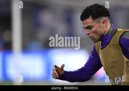 Rom, Italien. 12 Feb, 2019. Pepe von Porto während der UEFA Champions League Runde 16 Match zwischen AS Rom und FC Porto im Stadio Olimpico, Rom, Italien Am 12. Februar 2019. Credit: Giuseppe Maffia/Alamy leben Nachrichten Stockfoto