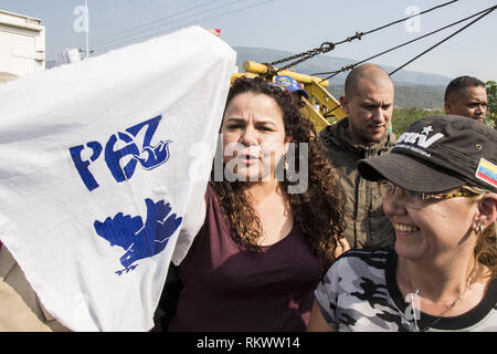 Caracas, Venezuela. 12 Feb, 2019. Iris Varela, Minister für Korrekturen: Elyxandro Cegarra/ZUMA Draht/Alamy leben Nachrichten Stockfoto