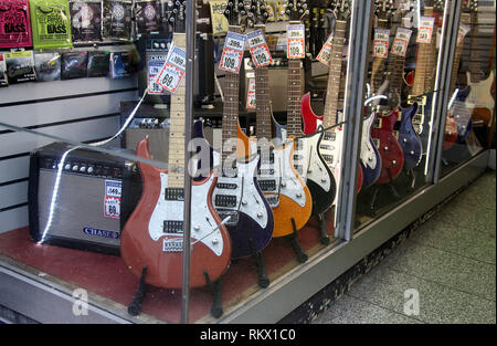 Musik Schaufenster im nördlichen Viertel von Manchester Stockfoto