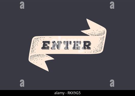 Farbband ein. Old School Band Banner mit Text eingeben Stock Vektor