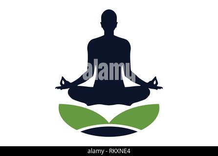 Logo-Symbol für Yoga-Meditation Stock Vektor