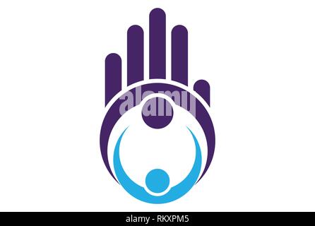 Logo-Symbol für abstrakte Finger von Team Work Stock Vektor