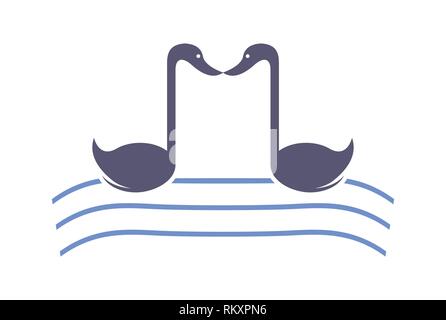 swan abstraktes Buchstabe m Logo Symbol Stock Vektor