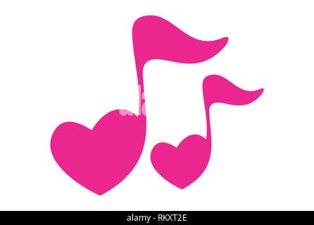 Love Note Musik Lied Logo Symbol Stock Vektor