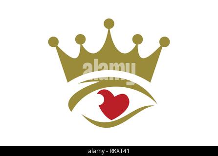 Love Eye King Gold Logo-Symbol Stock Vektor