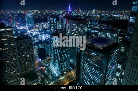 Ein Blick von der Anzeige im oberen Bereich des Tokyo Metropolitan Government Building Stockfoto