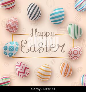 Frohe Ostern. Realistische ei Vorlage. Stock Vektor