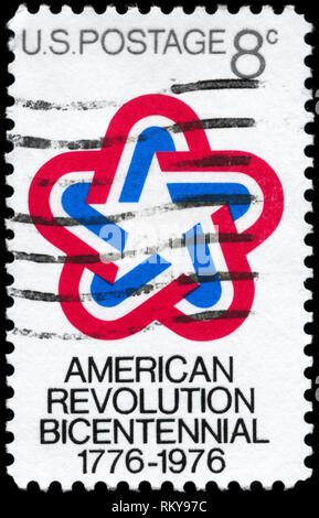 USA - ca. 1971: einen Stempel in den USA gedruckt Amerikanische Revolution Bicentennial, ca. 1971 gewidmet Stockfoto