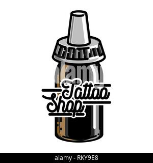 Farbe vintage Tattoo Shop Emblem. Vector Illustration, EPS 10. Stock Vektor