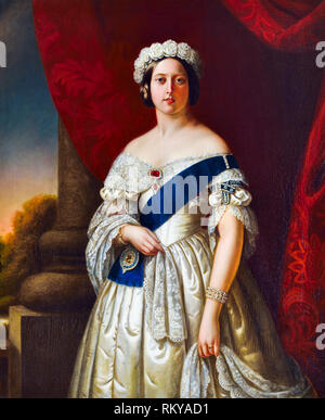 Königin Victoria von England, Porträtmalerei von Alexander Melville, 1845 Stockfoto