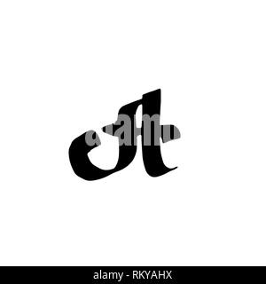 Buchstabe A. einzigartigen alten trockenen Pinsel grunge-Schriftzug. Vector Illustration. Stock Vektor