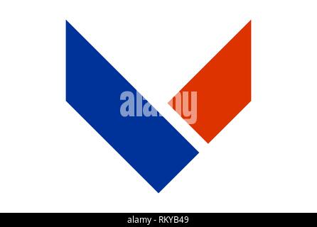 Buchstabe v Vektor logo Symbol vektor Konzept flache Bauweise Stockfoto