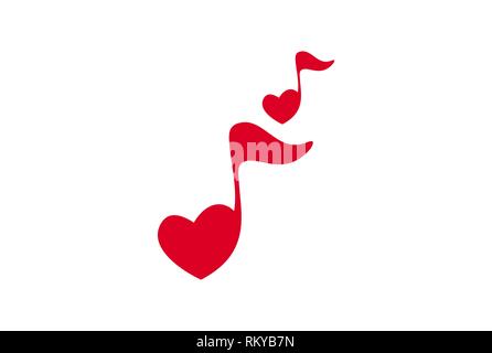 Liebe Music Song logo Symbol vektor Konzept flache Bauweise Stockfoto